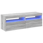 vidaXL Comode TV cu lumini LED, 2 buc., gri sonoma, 60x35x40 cm