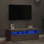 vidaXL Comode TV cu lumini LED, 2 buc., gri sonoma, 60x35x40 cm