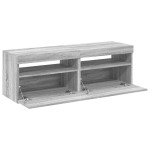 vidaXL Comode TV cu lumini LED, 2 buc., gri sonoma, 60x35x40 cm