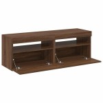 vidaXL Comode TV cu lumini LED, 2 buc., stejar maro, 60x35x40 cm