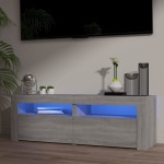 vidaXL Comodă TV cu lumini LED, gri sonoma, 120x35x40 cm vidaXL Comodă TV cu lumini LED, gri sonoma, 120x35x40 cm