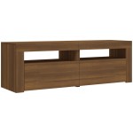 vidaXL Comodă TV cu lumini LED, stejar maro, 120x35x40 cm