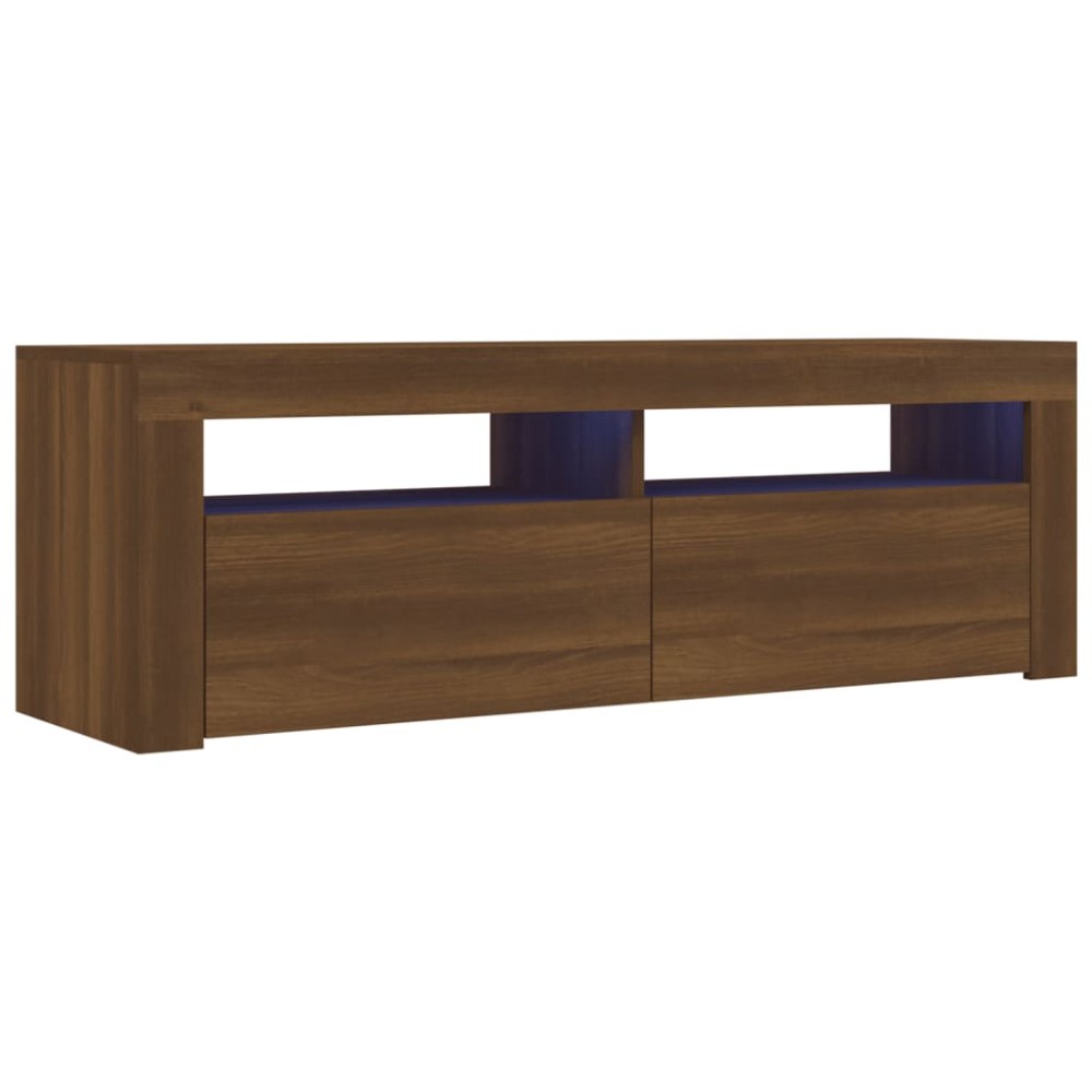 vidaXL Comodă TV cu lumini LED, stejar maro, 120x35x40 cm