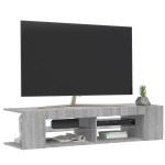 vidaXL Comodă TV cu lumini LED, gri sonoma, 135x39x30 cm vidaXL Comodă TV cu lumini LED, gri sonoma, 135x39x30 cm