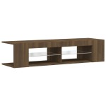 vidaXL Comodă TV cu lumini LED, stejar maro, 135x39x30 cm