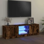 vidaXL Comodă TV cu lumini LED, stejar fumuriu, 120x30x36 cm vidaXL Comodă TV cu lumini LED, stejar fumuriu, 120x30x36 cm