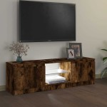 vidaXL Comodă TV cu lumini LED, stejar fumuriu, 120x30x36 cm vidaXL Comodă TV cu lumini LED, stejar fumuriu, 120x30x36 cm