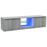 vidaXL Comodă TV cu lumini LED, gri sonoma, 120x30x36 cm vidaXL Comodă TV cu lumini LED, gri sonoma, 120x30x36 cm