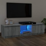 vidaXL Comodă TV cu lumini LED, gri sonoma, 120x30x36 cm vidaXL Comodă TV cu lumini LED, gri sonoma, 120x30x36 cm