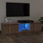 vidaXL Comodă TV cu lumini LED, stejar maro, 120x30x36 cm