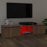 vidaXL Comodă TV cu lumini LED, stejar maro, 120x30x36 cm