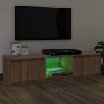 vidaXL Comodă TV cu lumini LED, stejar maro, 120x30x36 cm