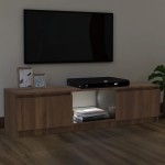 vidaXL Comodă TV cu lumini LED, stejar maro, 120x30x36 cm
