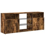 vidaXL Comodă TV cu lumini LED, stejar fumuriu, 120x30x50 cm