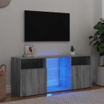 vidaXL Comodă TV cu lumini LED, gri sonoma, 120x30x50 cm vidaXL Comodă TV cu lumini LED, gri sonoma, 120x30x50 cm