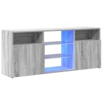 vidaXL Comodă TV cu lumini LED, gri sonoma, 120x30x50 cm vidaXL Comodă TV cu lumini LED, gri sonoma, 120x30x50 cm