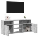 vidaXL Comodă TV cu lumini LED, gri sonoma, 120x30x50 cm vidaXL Comodă TV cu lumini LED, gri sonoma, 120x30x50 cm
