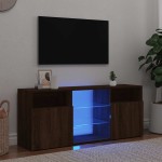 vidaXL Comodă TV cu lumini LED, stejar maro, 120x30x50 cm