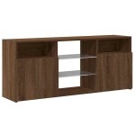 vidaXL Comodă TV cu lumini LED, stejar maro, 120x30x50 cm
