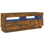 vidaXL Comodă TV cu lumini LED, stejar fumuriu, 100x35x40 cm