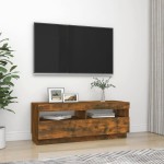 vidaXL Comodă TV cu lumini LED, stejar fumuriu, 100x35x40 cm