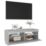 vidaXL Comodă TV cu lumini LED, gri sonoma, 100x35x40 cm