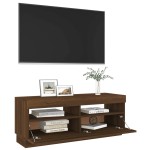 vidaXL Comodă TV cu lumini LED, stejar maro, 100x35x40 cm