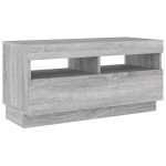 vidaXL Comodă TV cu lumini LED, gri sonoma, 80x35x40 cm vidaXL Comodă TV cu lumini LED, gri sonoma, 80x35x40 cm