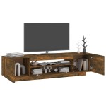 vidaXL Comodă TV cu lumini LED, stejar fumuriu, 160x35x40 cm