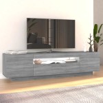 vidaXL Comodă TV cu lumini LED, gri sonoma, 160x35x40 cm vidaXL Comodă TV cu lumini LED, gri sonoma, 160x35x40 cm