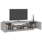 vidaXL Comodă TV cu lumini LED, gri sonoma, 160x35x40 cm vidaXL Comodă TV cu lumini LED, gri sonoma, 160x35x40 cm