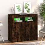 vidaXL Dulap cu lumini LED, stejar fumuriu, 80x35x75 cm vidaXL Dulap cu lumini LED, stejar fumuriu, 80x35x75 cm