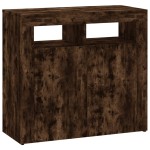 vidaXL Dulap cu lumini LED, stejar fumuriu, 80x35x75 cm vidaXL Dulap cu lumini LED, stejar fumuriu, 80x35x75 cm