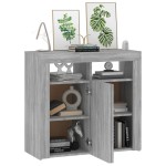 vidaXL Dulap cu lumini LED, gri sonoma, 80x35x75 cm vidaXL Dulap cu lumini LED, gri sonoma, 80x35x75 cm
