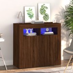 vidaXL Dulap cu lumini LED, stejar maro, 80x35x75 cm vidaXL Dulap cu lumini LED, stejar maro, 80x35x75 cm