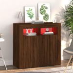 vidaXL Dulap cu lumini LED, stejar maro, 80x35x75 cm vidaXL Dulap cu lumini LED, stejar maro, 80x35x75 cm