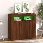 vidaXL Dulap cu lumini LED, stejar maro, 80x35x75 cm vidaXL Dulap cu lumini LED, stejar maro, 80x35x75 cm