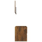 vidaXL Set mobilier de baie, 2 piese, stejar fumuriu, lemn prelucrat vidaXL Set mobilier de baie, 2 piese, stejar fumuriu, lemn prelucrat