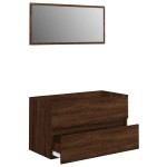 vidaXL Set mobilier de baie, 2 piese, stejar maro, lemn prelucrat vidaXL Set mobilier de baie, 2 piese, stejar maro, lemn prelucrat