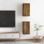 vidaXL Comode TV, 2 buc., stejar fumuriu, 30,5x30x60 cm lemn prelucrat