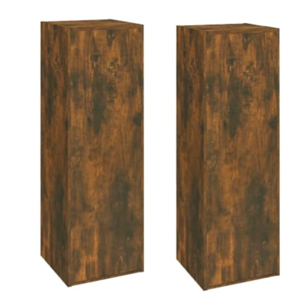 vidaXL Comode TV, 2 buc., stejar fumuriu, 30,5x30x90 cm lemn prelucrat