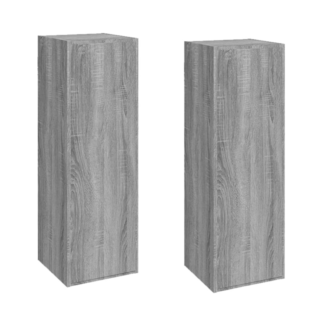 vidaXL Comode TV, 2 buc., gri sonoma, 30,5x30x90 cm, lemn prelucrat