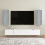 vidaXL Comode TV, 2 buc., gri sonoma, 30,5x30x90 cm, lemn prelucrat