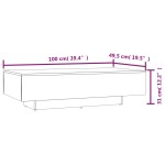 vidaXL Măsuță de cafea, stejar afumat, 100x49,5x31 cm, lemn prelucrat