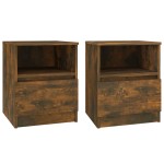 vidaXL Noptiere, 2 buc., stejar fumuriu, 40x40x50 cm, lemn compozit vidaXL Noptiere, 2 buc., stejar fumuriu, 40x40x50 cm, lemn compozit