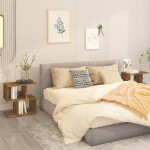 vidaXL Noptiere, 2 buc., stejar fumuriu, 50x30x51,5 cm, lemn prelucrat