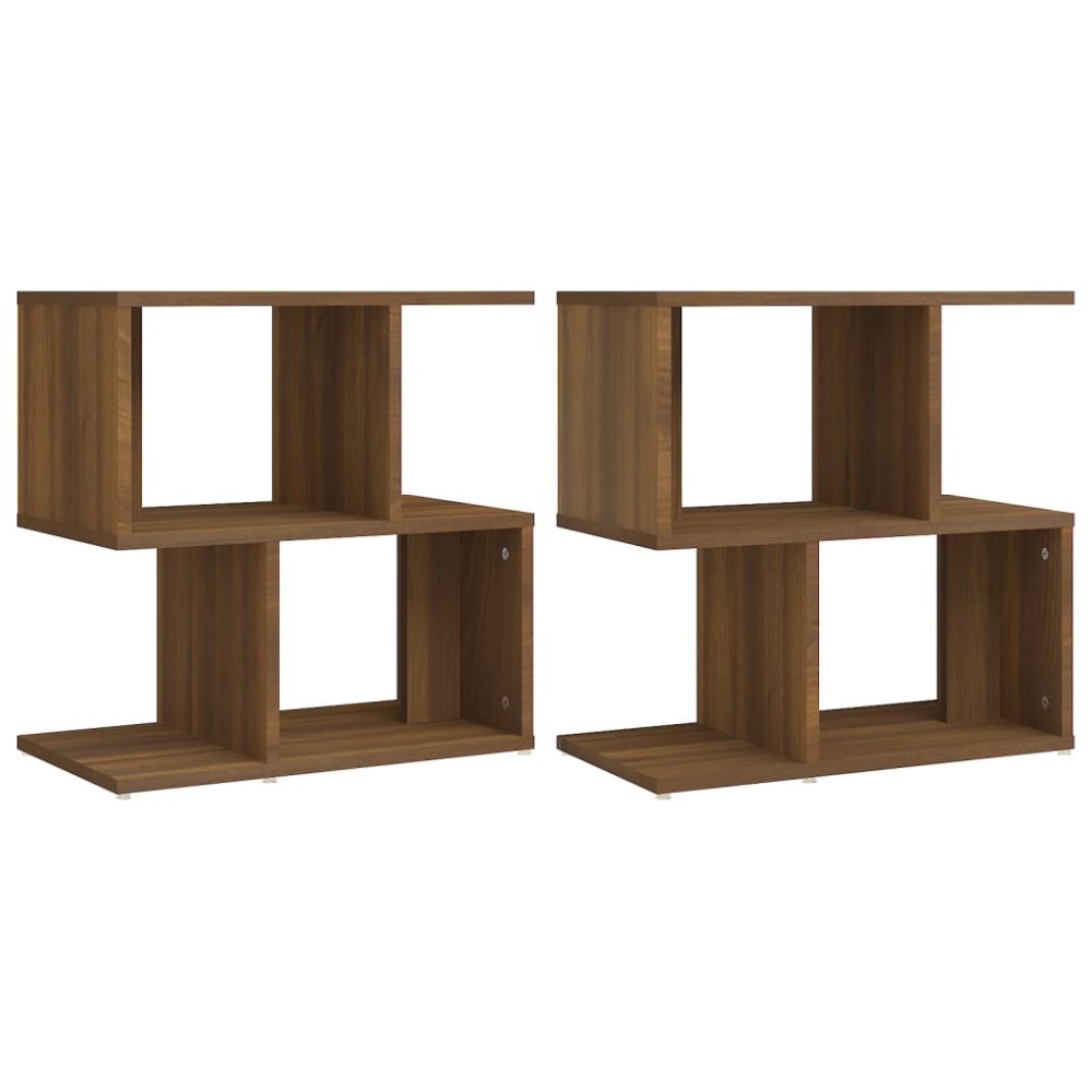 vidaXL Noptiere, 2 buc., stejar maro, 50x30x51,5 cm, lemn prelucrat