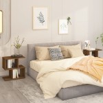 vidaXL Noptiere, 2 buc., stejar maro, 50x30x51,5 cm, lemn prelucrat vidaXL Noptiere, 2 buc., stejar maro, 50x30x51,5 cm, lemn prelucrat