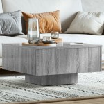 vidaXL Măsuță de cafea, gri sonoma, 60x60x31,5 cm, lemn prelucrat vidaXL Măsuță de cafea, gri sonoma, 60x60x31,5 cm, lemn prelucrat