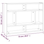 vidaXL Raft de perete, stejar fumuriu, 75x16x55 cm, lemn compozit vidaXL Raft de perete, stejar fumuriu, 75x16x55 cm, lemn compozit